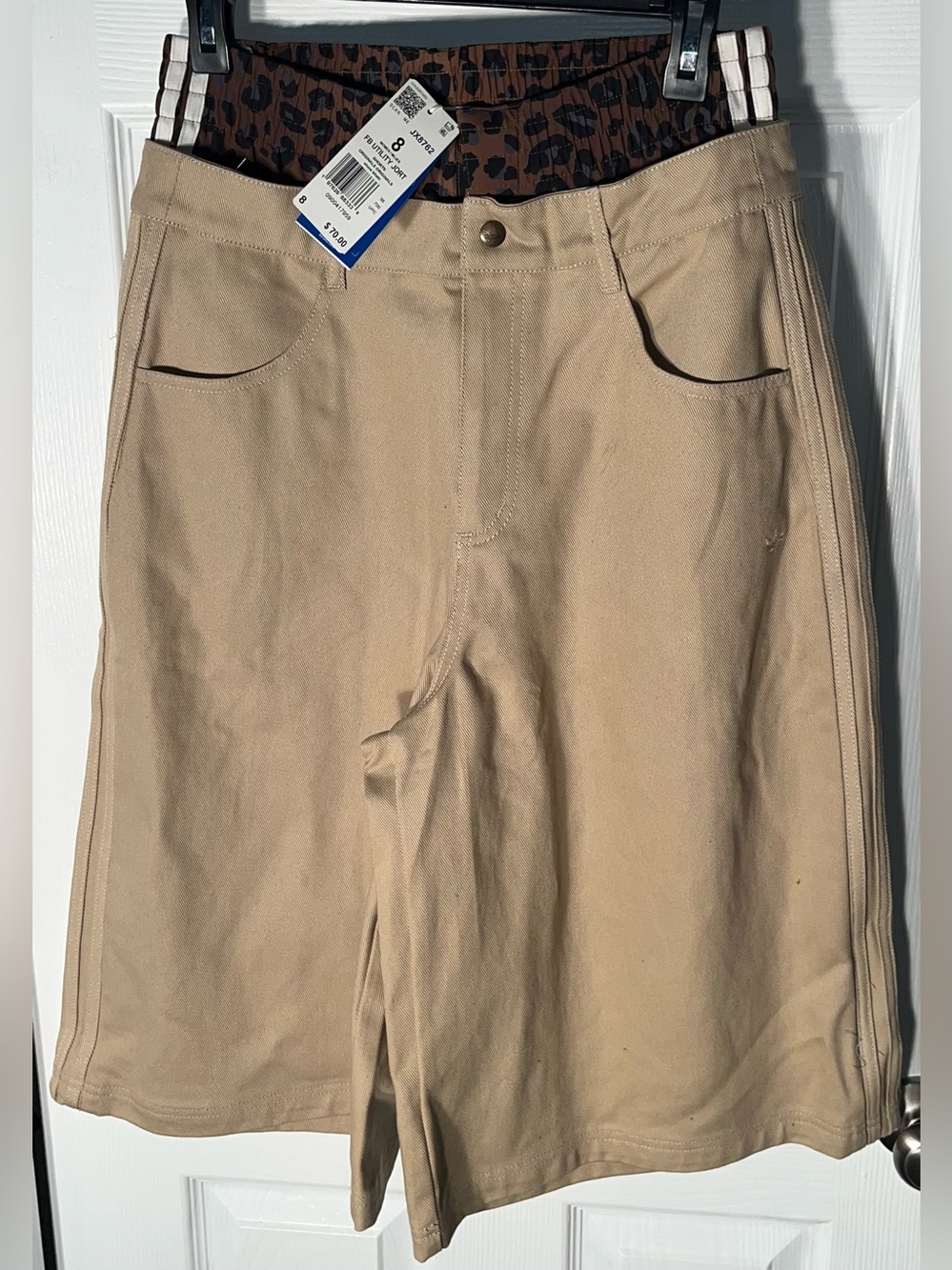 Adidas Originals Women’s Firebird Utility Jort Size 8 Short Stone Khaki JX8762